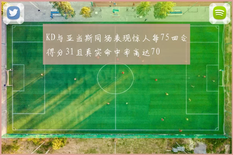 KD与亚当斯同场表现惊人每75回合得分31且真实命中率高达70